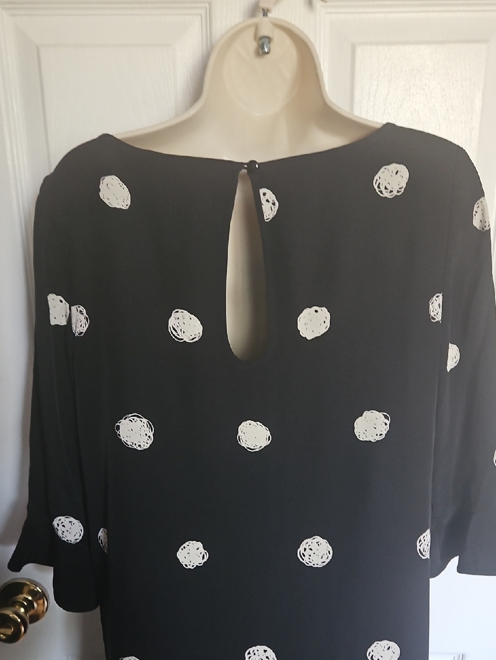 Kate Spade Silk  Black Polka Dot Dress Size 4 - Picture 6 of 13